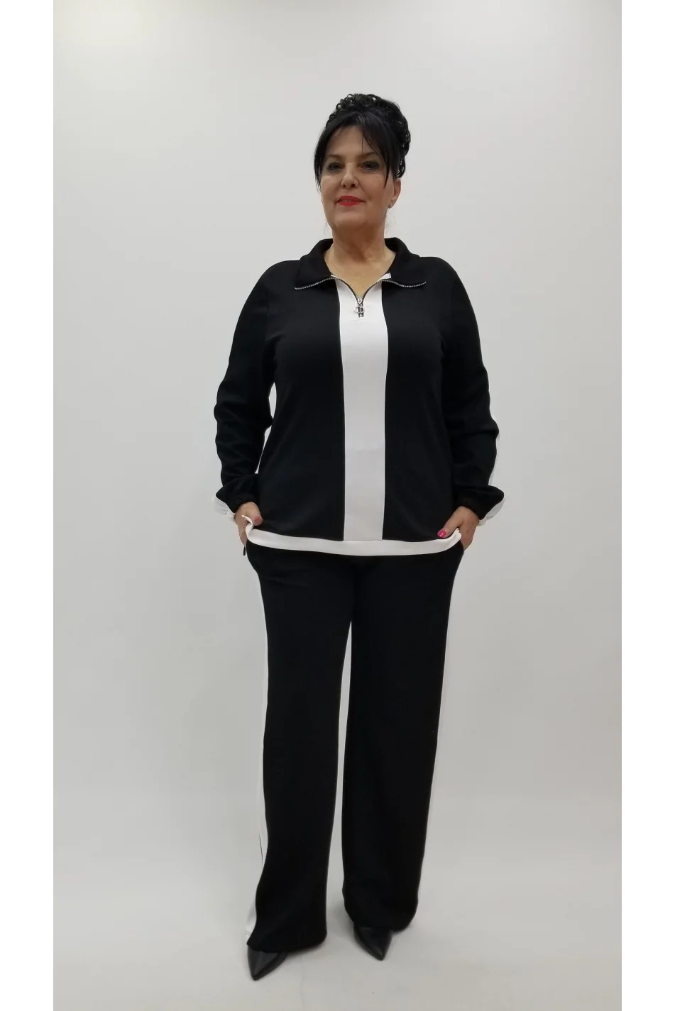 Miraggio Büyük Beden Takım 4359 SİYAH/BEYAZ