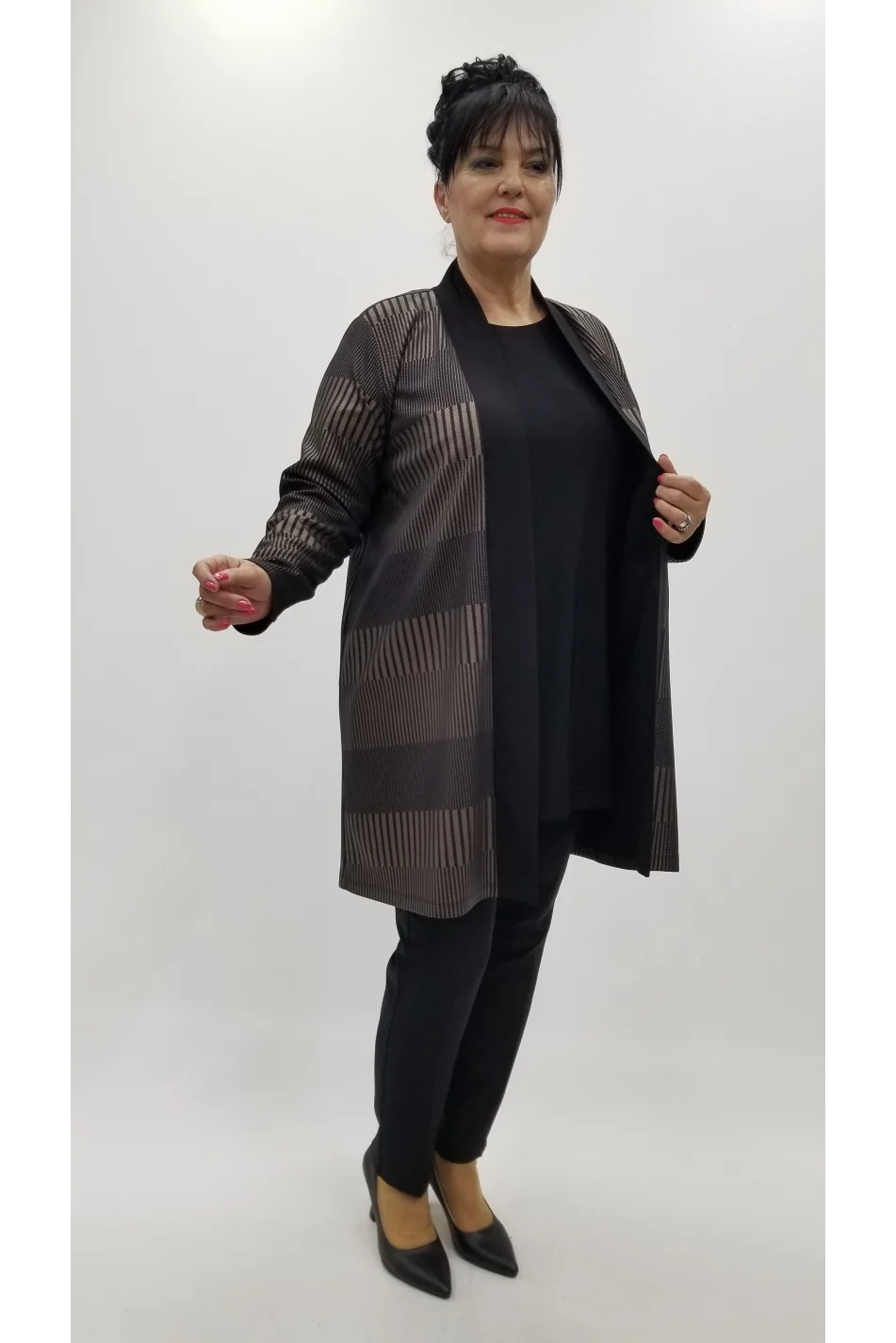 Miraggio Büyük Beden Takım 4365 SİYAH/KAHVE