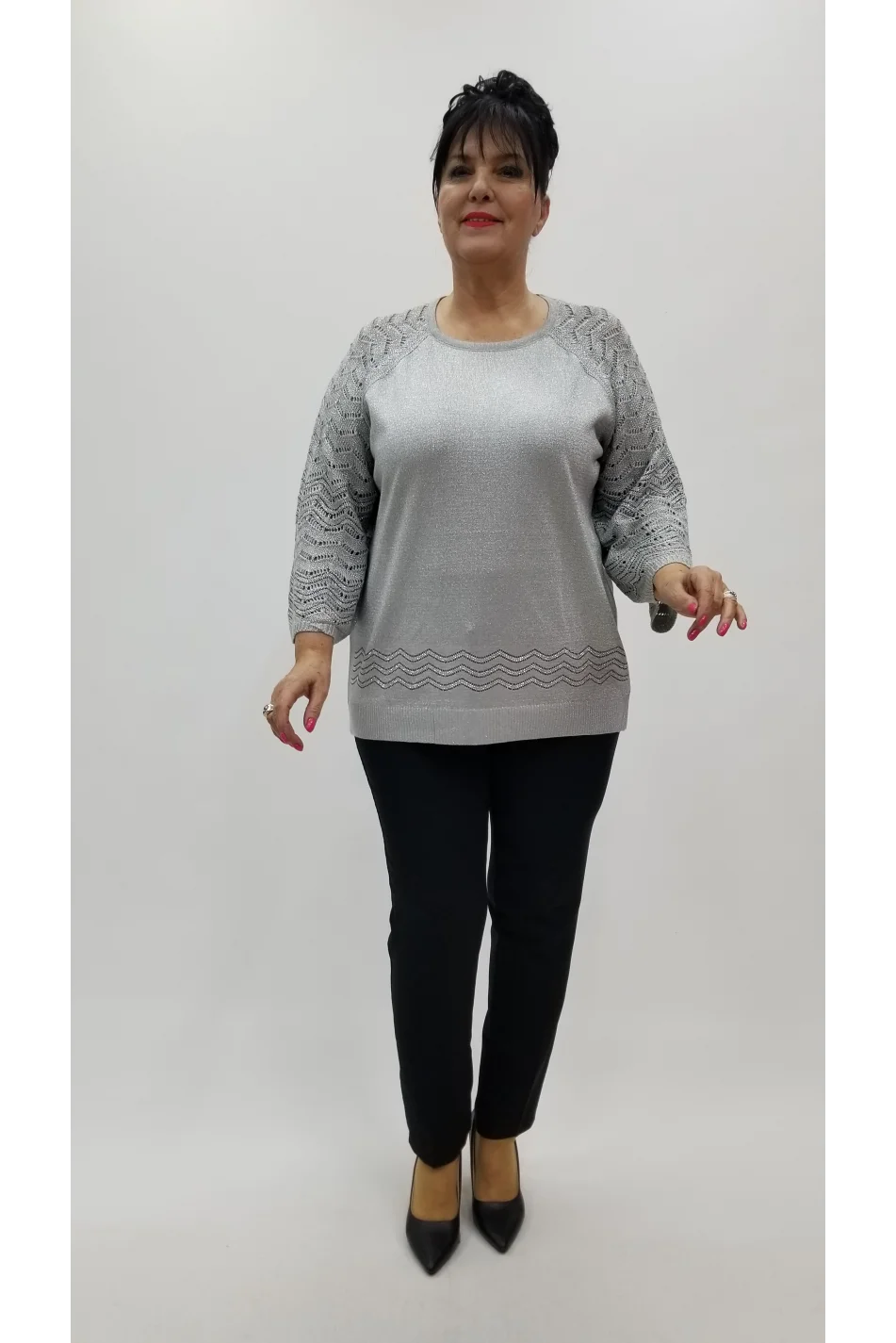 Miraggio Büyük Beden Bluz 4389 GRİ