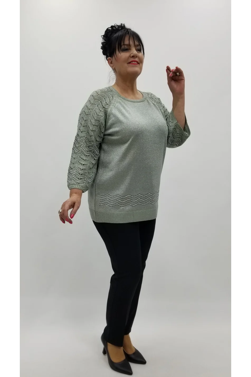 Miraggio Büyük Beden Bluz 4389 YEŞİL