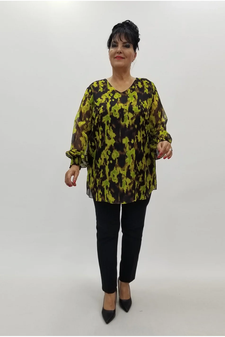 Miraggio Büyük Beden Abiye Bluz 4003 YAĞ YEŞİLİ