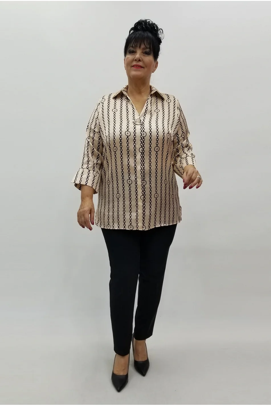 Miraggio Büyük Beden Abiye Bluz 4029 BEJ