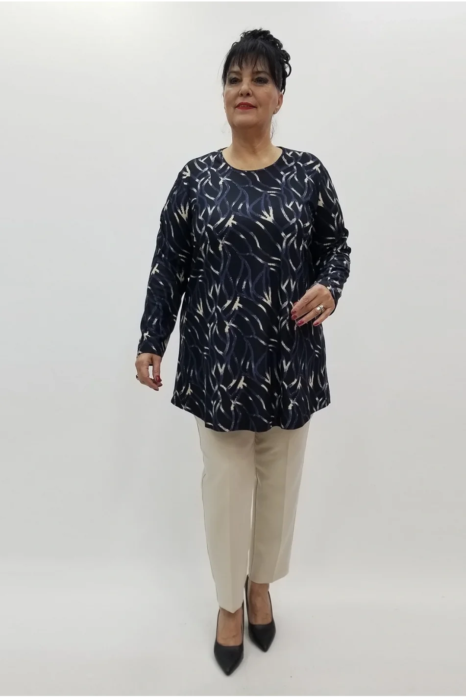 Miraggio Büyük Beden Bluz 4237 SİYAH-LACİ