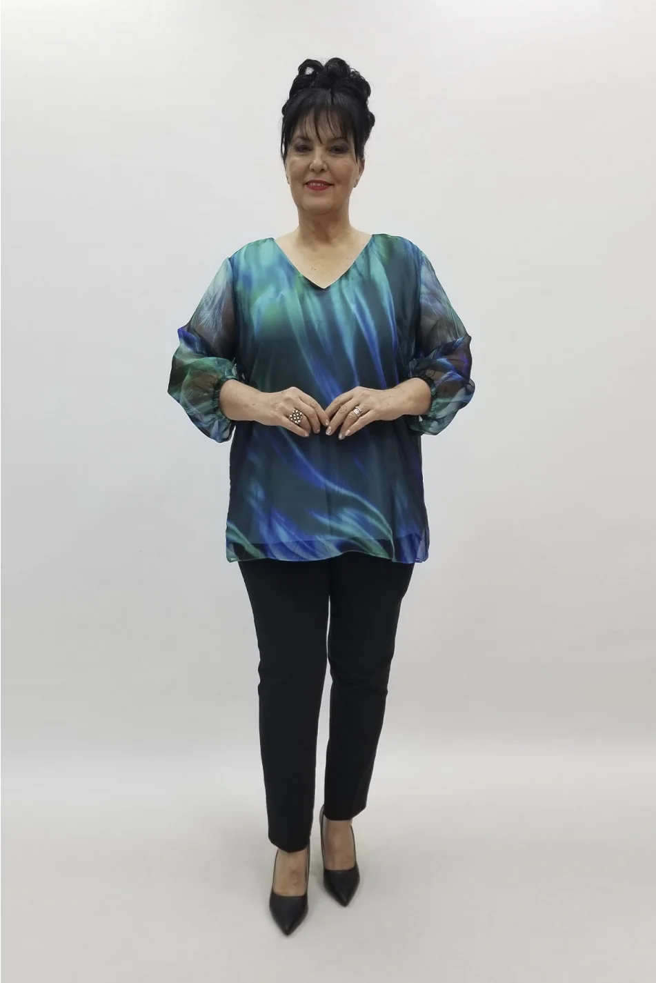 Miraggio Büyük Beden Abiye Bluz 98423 TURKUAZ