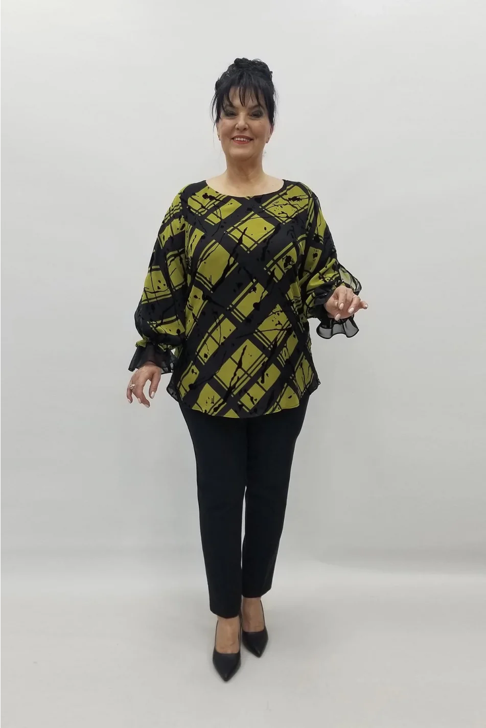 Miraggio Büyük Beden Abiye Bluz 98442 YAĞ YEŞİLİ