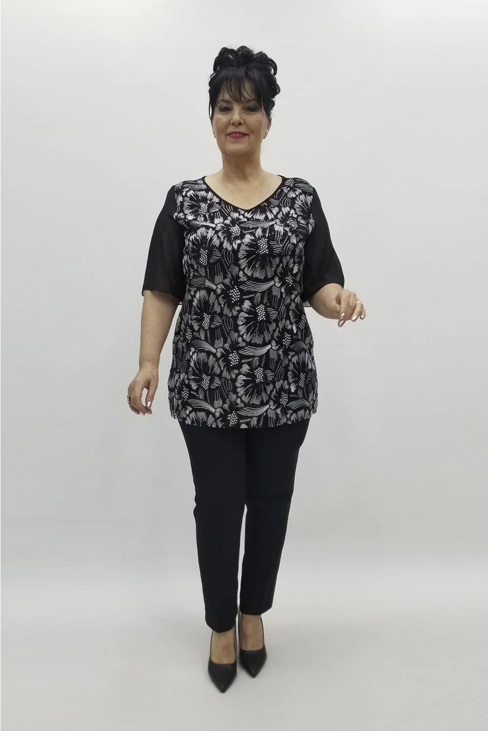 Miraggio Büyük Beden Abiye Bluz 98452 SİYAH