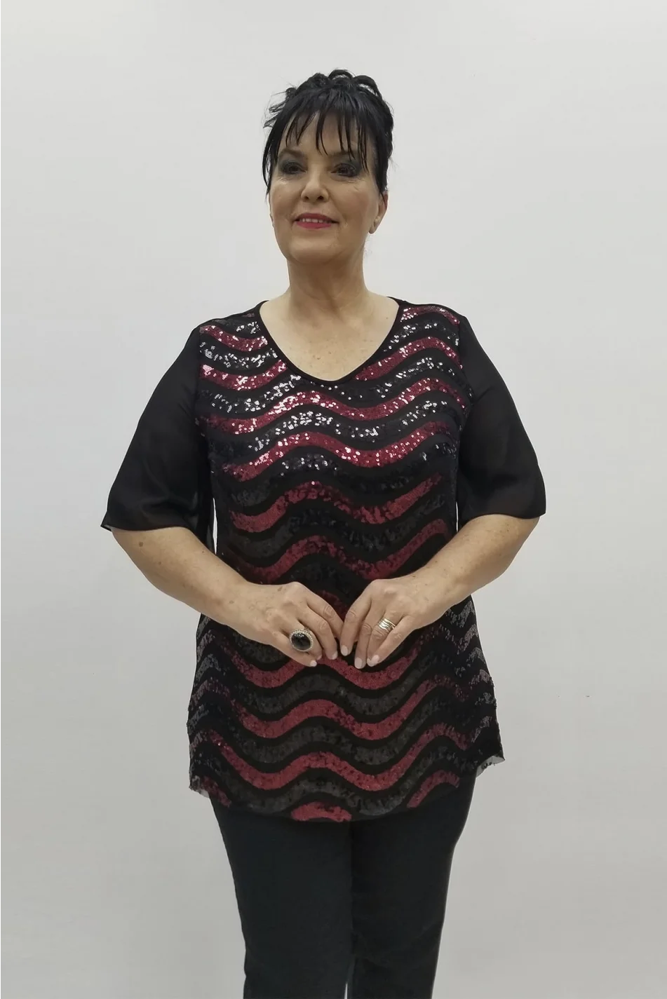 Miraggio Büyük Beden Abiye Bluz 98453 BORDO