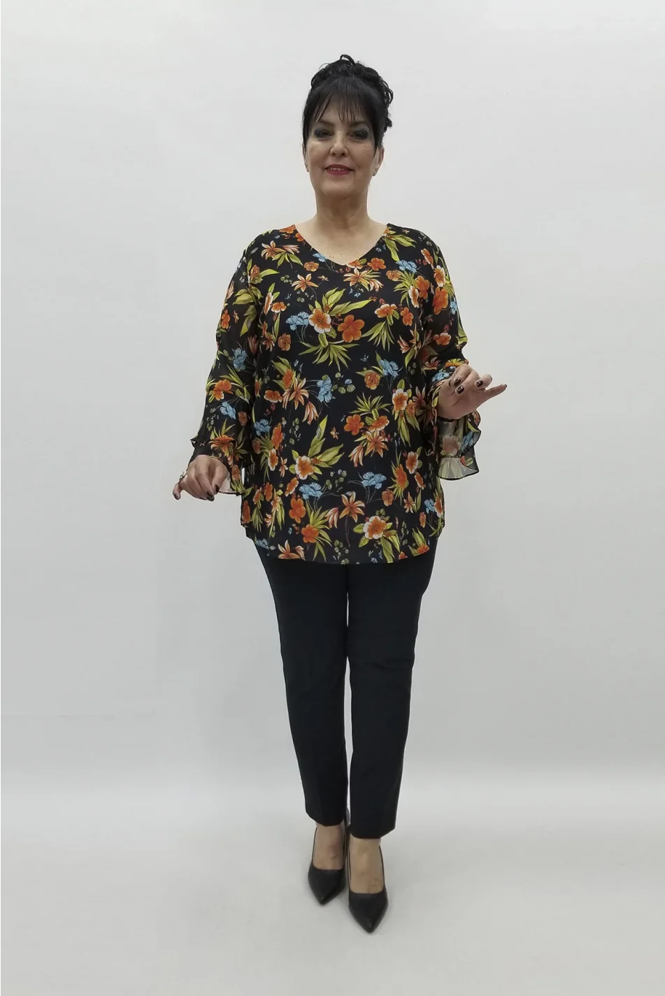 Miraggio Büyük Beden Abiye Bluz 98496 ORANJ