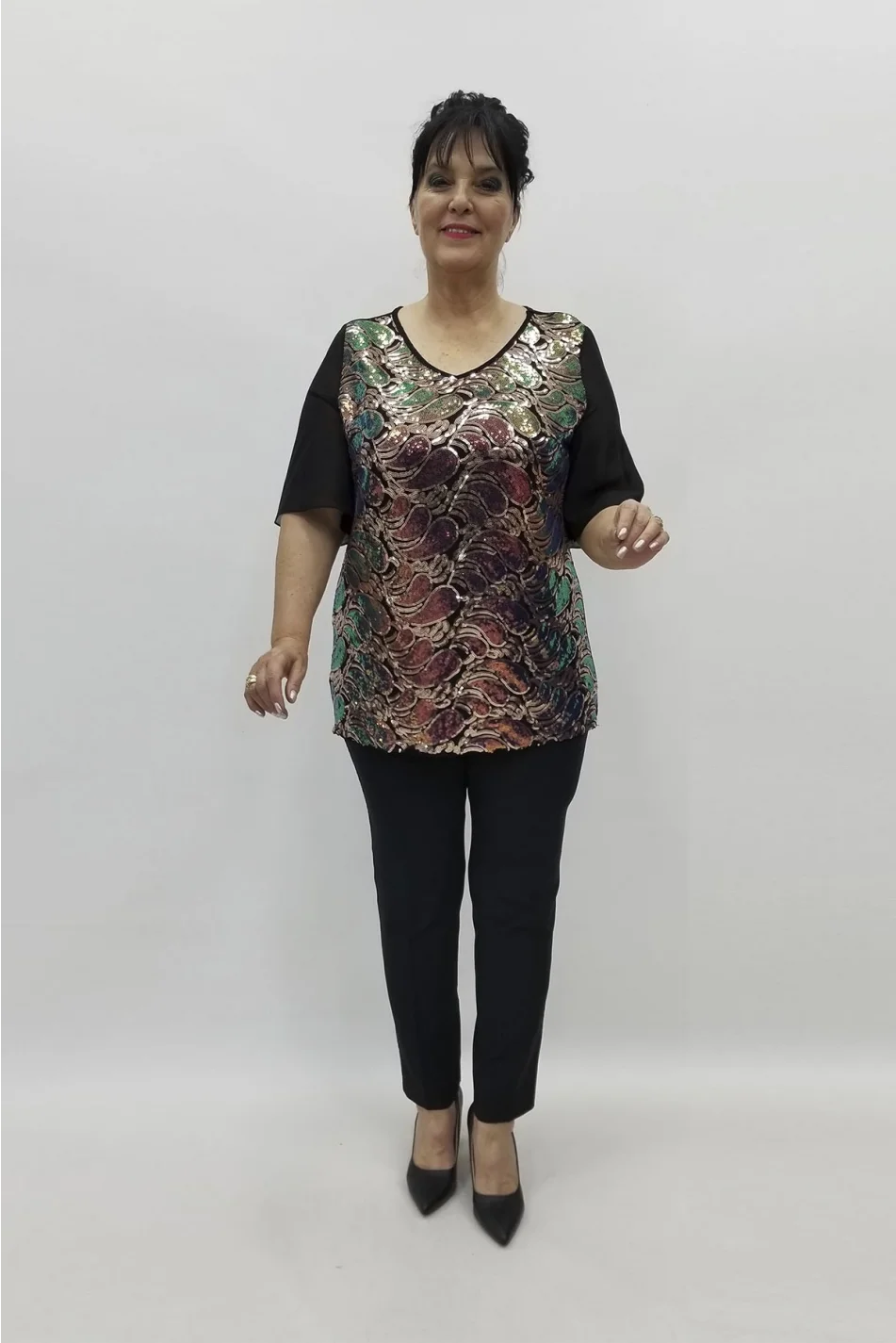 Miraggio Büyük Beden Abiye Bluz 98557 BAKIR