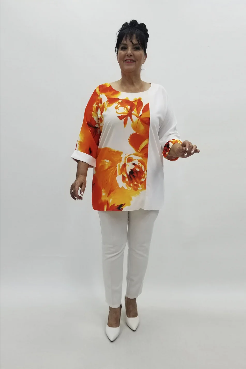 Miraggio Büyük Beden Abiye Bluz 98751 ORANJ