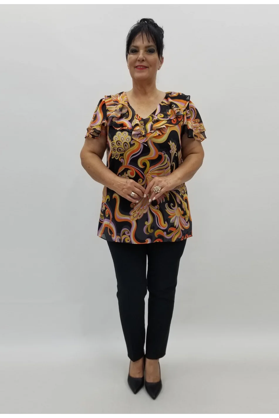 Miraggio Büyük Beden Abiye Bluz 98877 SİYAH