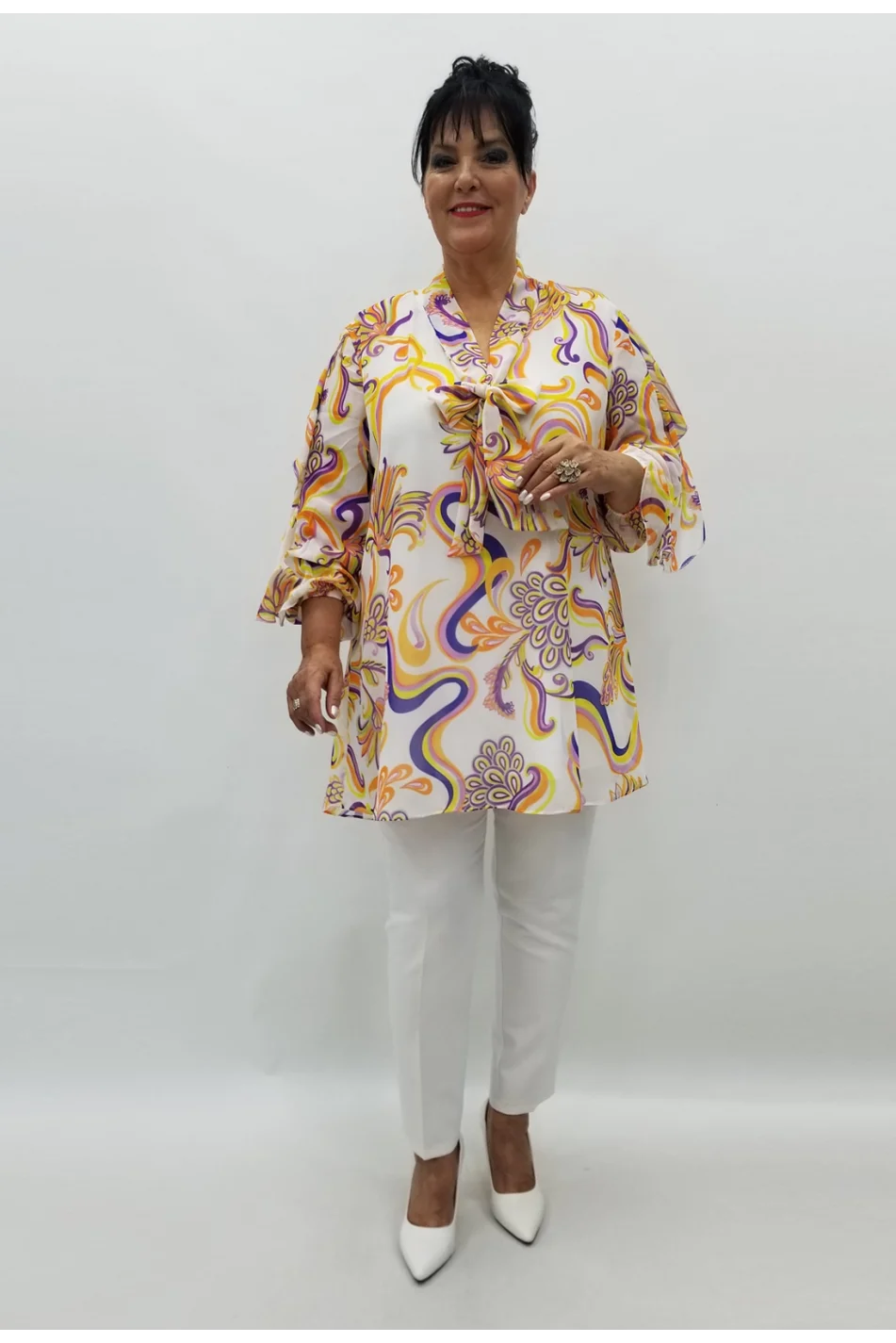 Miraggio Büyük Beden Abiye Bluz 98878 BEYAZ