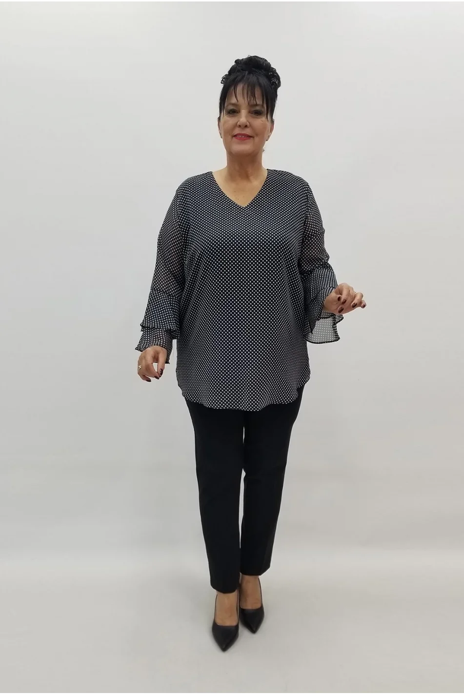 Miraggio Büyük Beden Abiye Bluz 99128 SİYAH