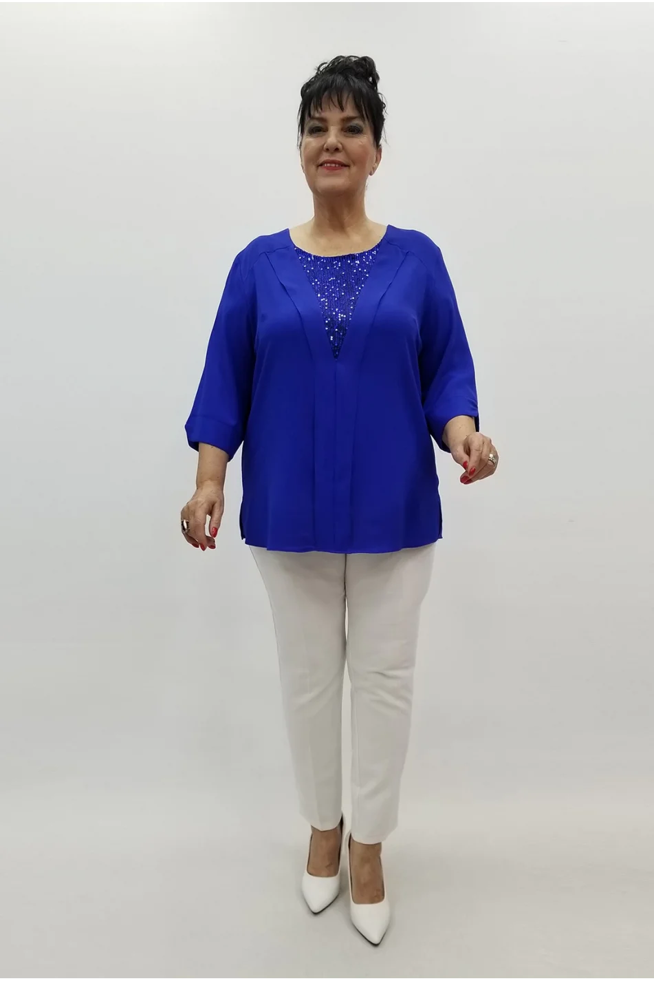 Miraggio Büyük Beden Abiye Bluz 99441 SAKS