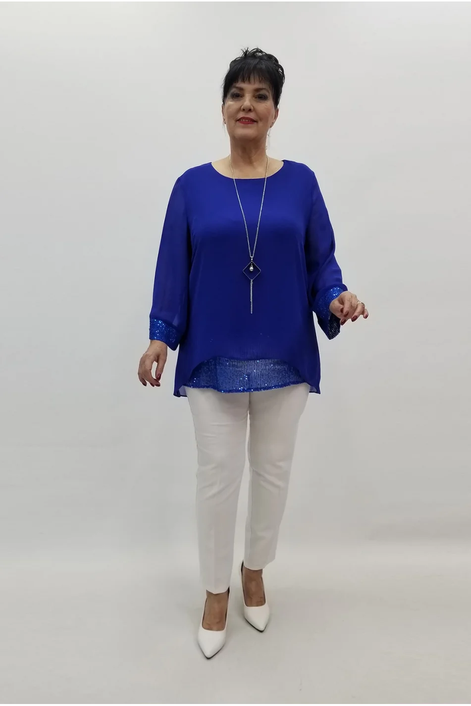 Miraggio Büyük Beden Abiye Bluz 99465 SAKS