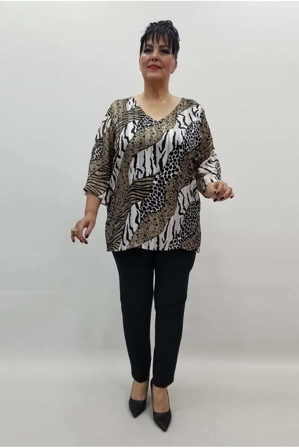 Miraggio Büyük Beden Abiye Bluz 99495 KAHVE