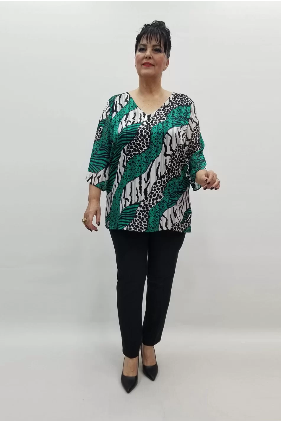 Miraggio Büyük Beden Abiye Bluz 99495 YEŞİL
