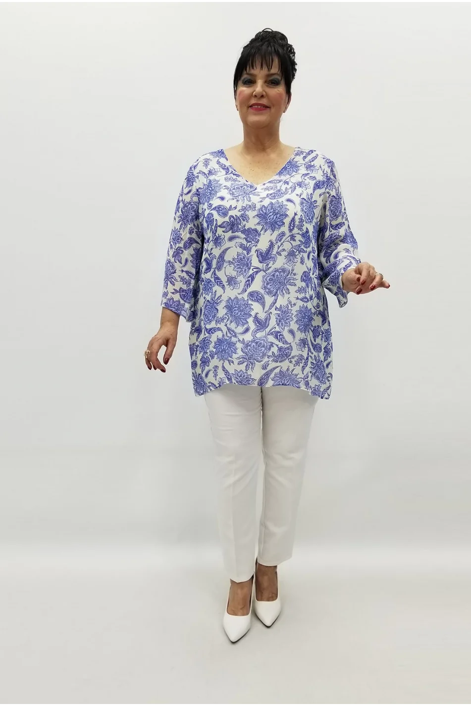 Miraggio Büyük Beden Abiye Bluz 99498 MAVİ