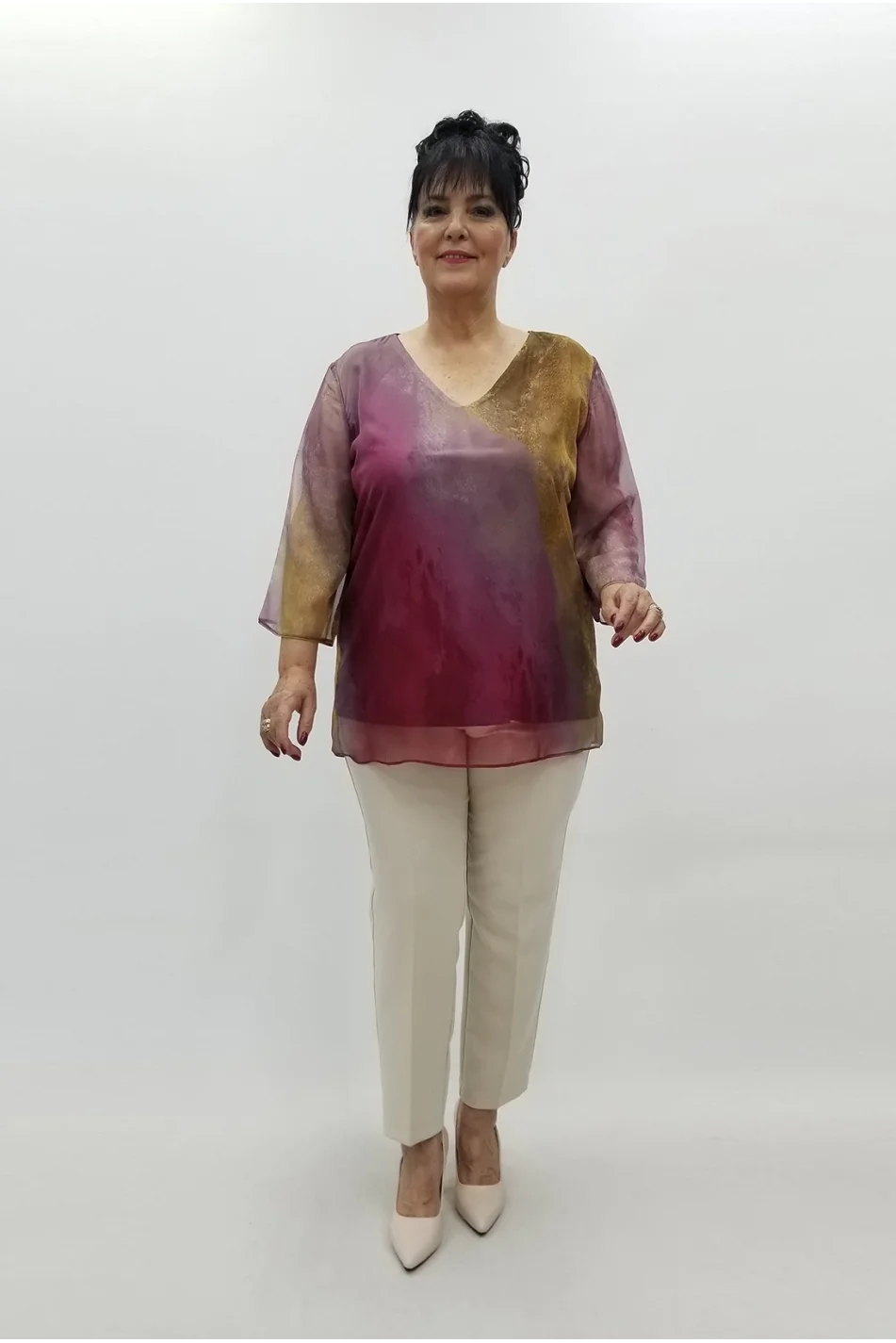 Miraggio Büyük Beden Abiye Bluz 99499 BORDO