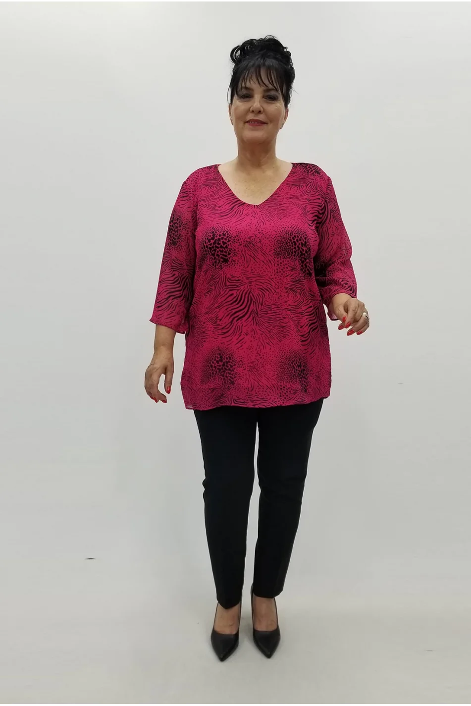 Miraggio Büyük Beden Abiye Bluz 99503 FUŞYA