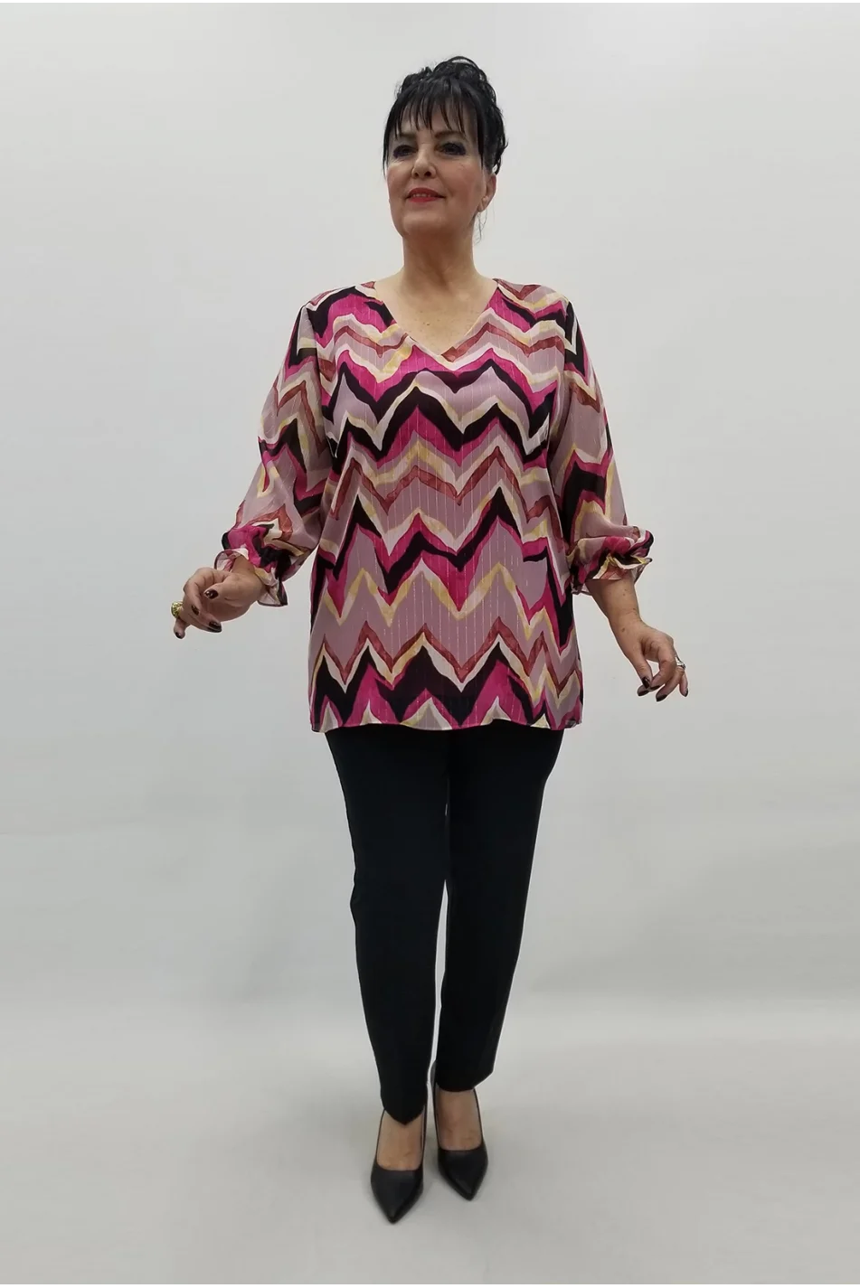 Miraggio Büyük Beden Abiye Bluz 99508 FUŞYA