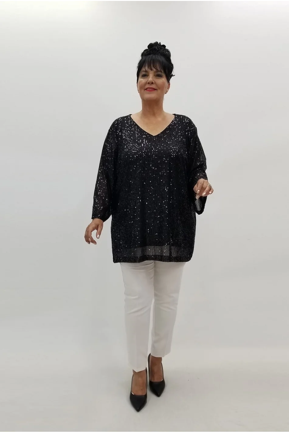 Miraggio Büyük Beden Abiye Bluz 99846 SİYAH