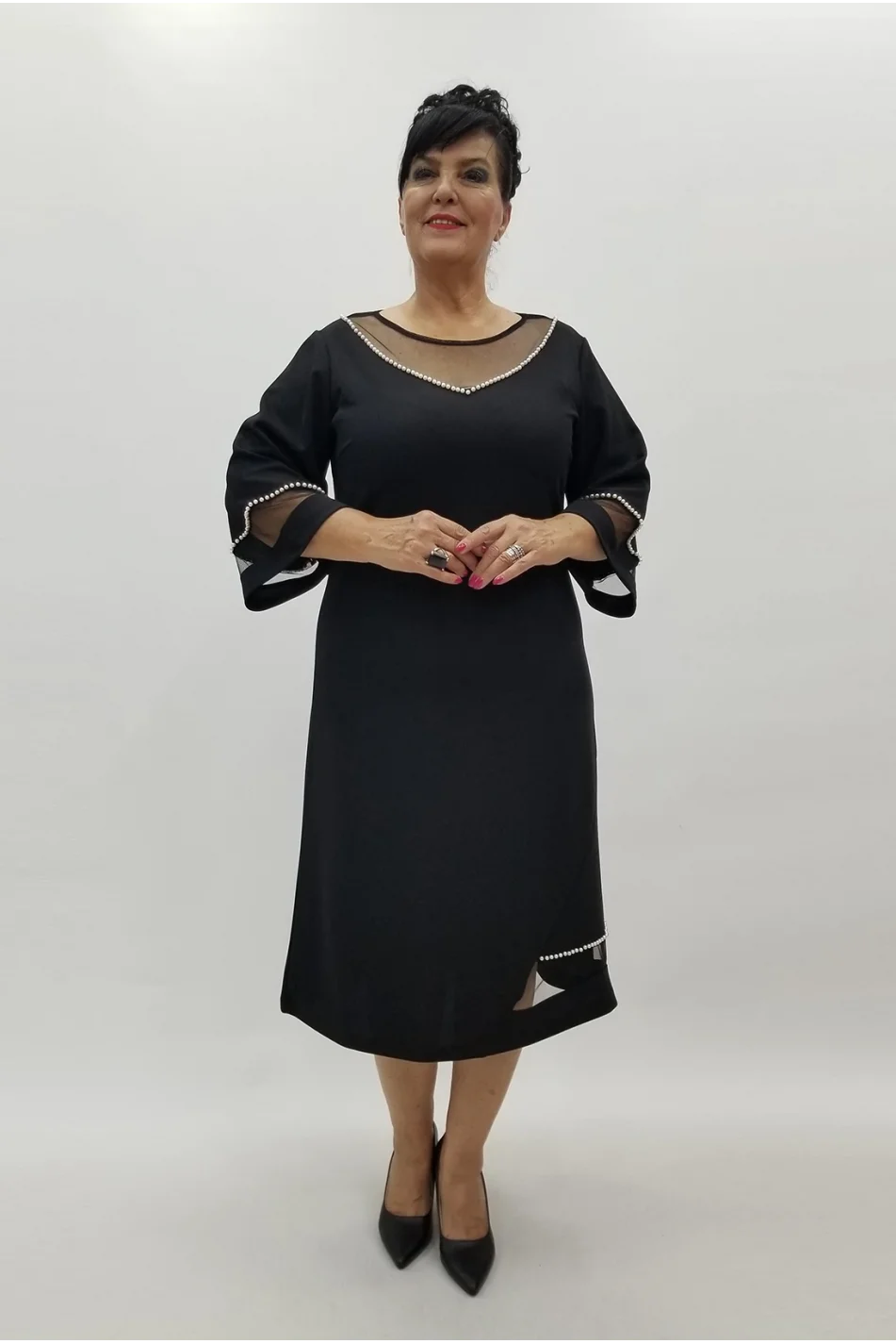 Miraggio Büyük Beden Abiye Elbise 4018 SİYAH