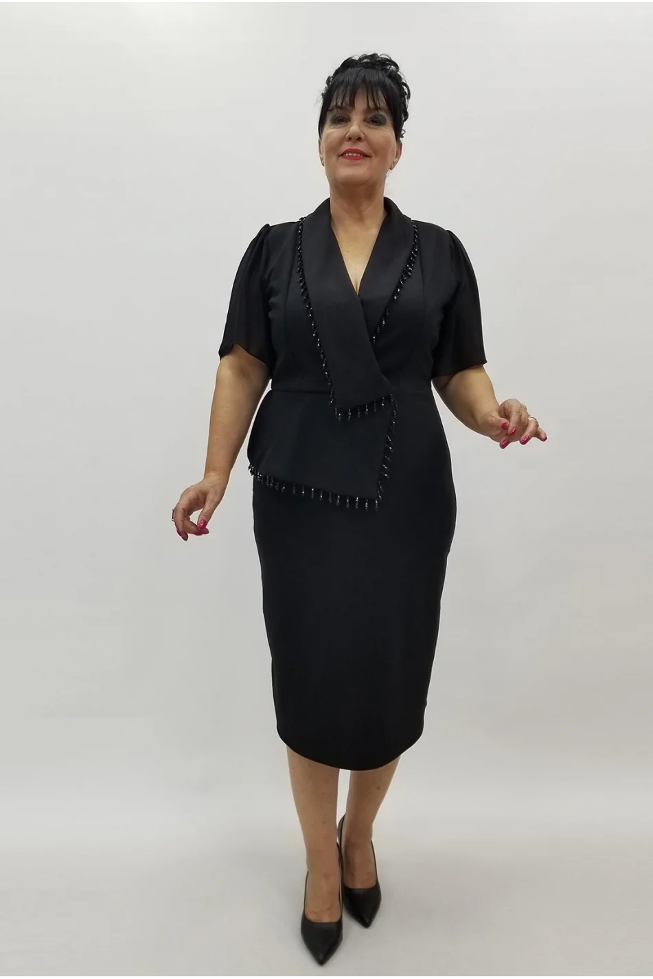 Miraggio Büyük Beden Abiye Elbise 4020 SİYAH