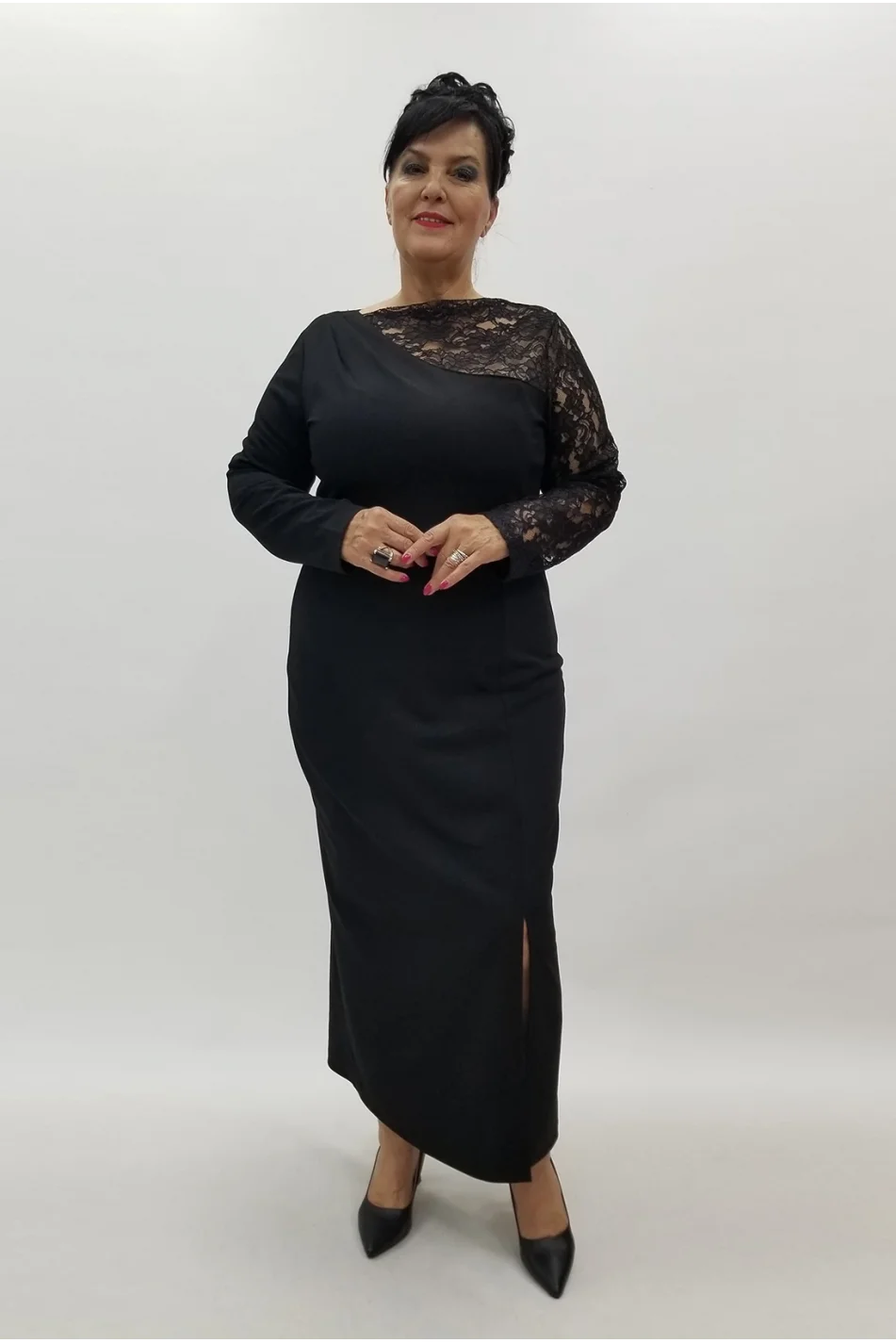 Miraggio Büyük Beden Abiye Elbise 4021 SİYAH