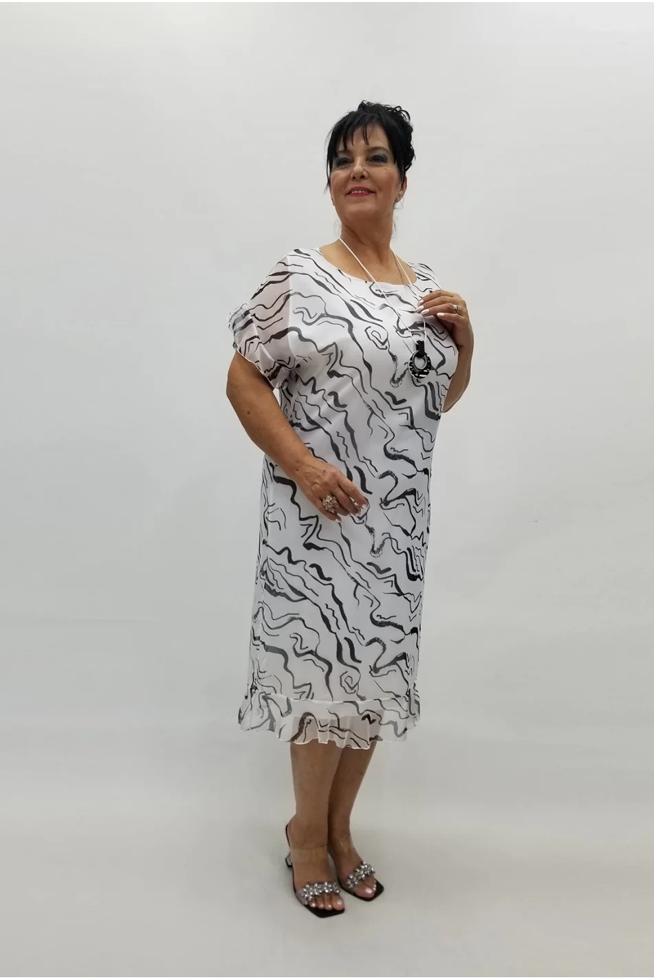 Miraggio Büyük Beden Abiye Elbise 97498 BEYAZ