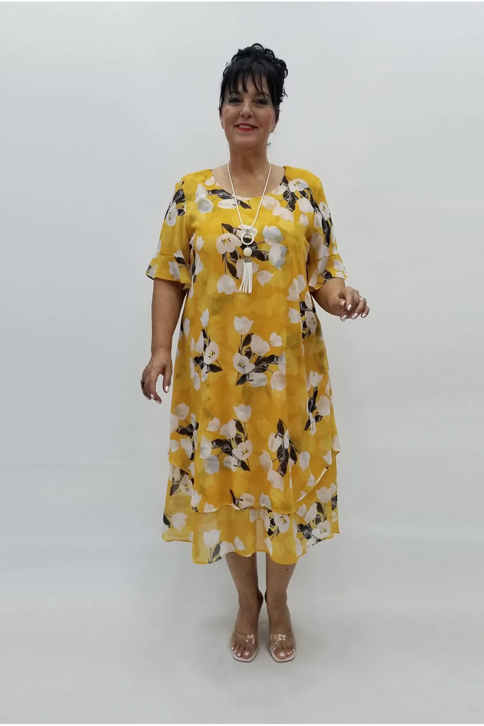 Miraggio Büyük Beden Abiye Elbise 97707 SARI