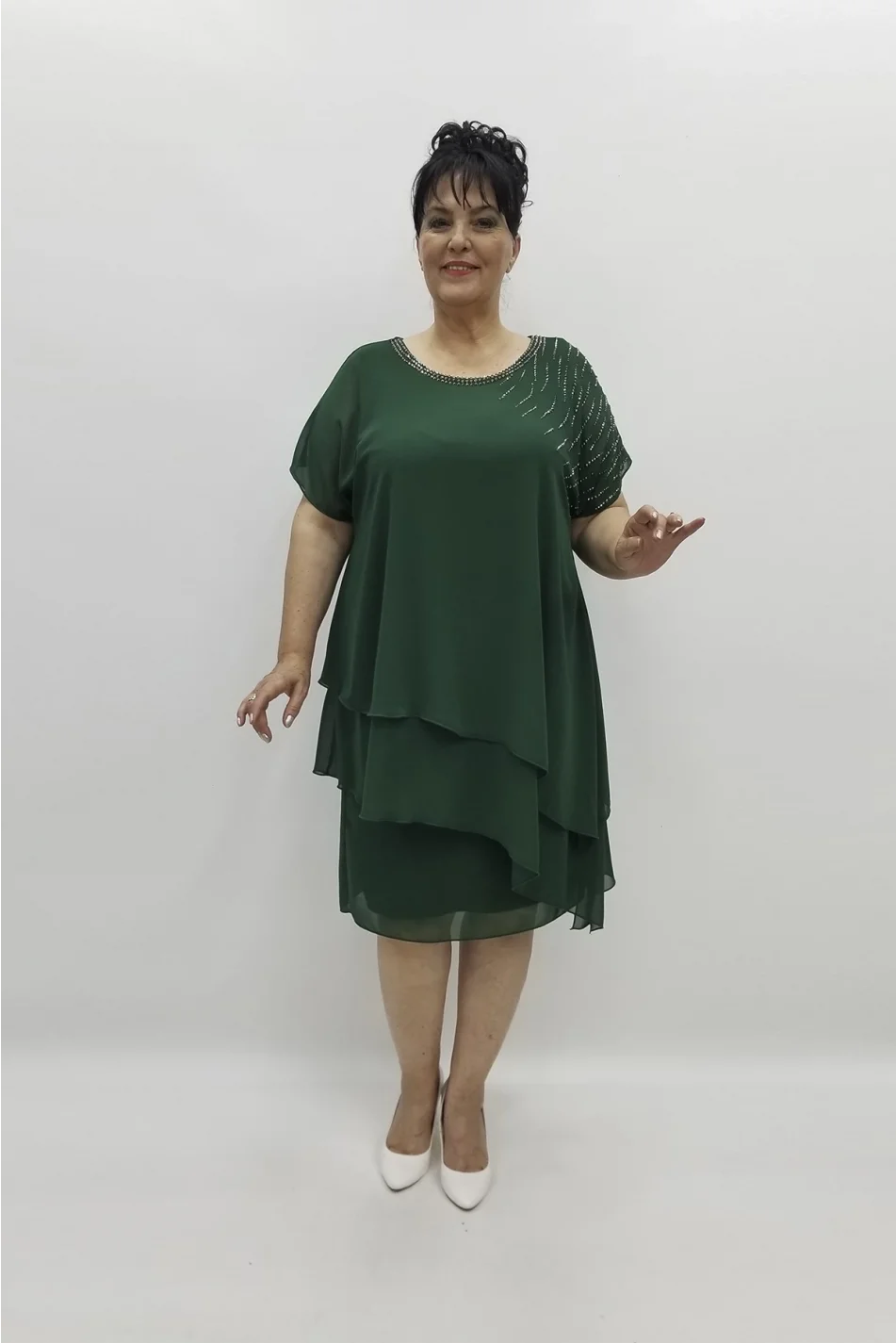 Miraggio Büyük Beden Abiye Elbise 97720 YEŞİL