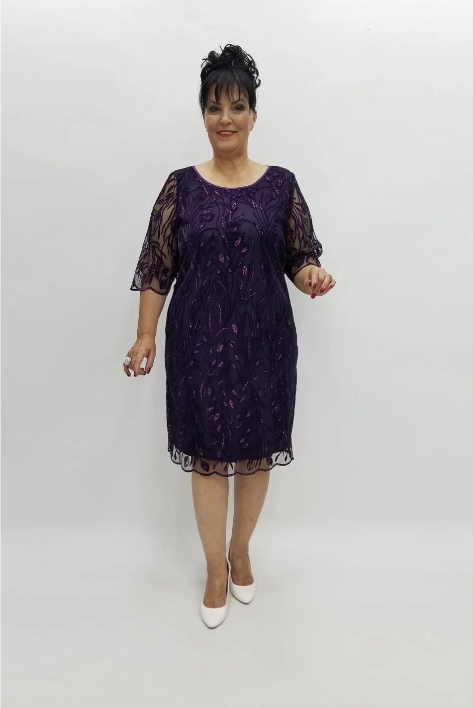 Miraggio Büyük Beden Abiye Elbise 97877 MÜRDÜM