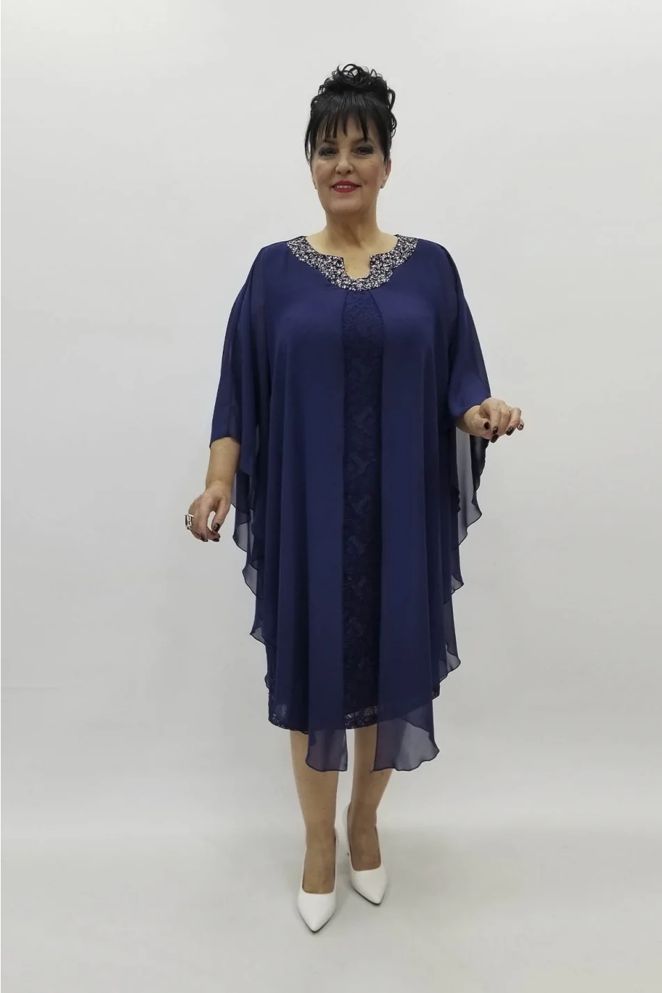 Miraggio Büyük Beden Abiye Elbise 98270 LACİVERT