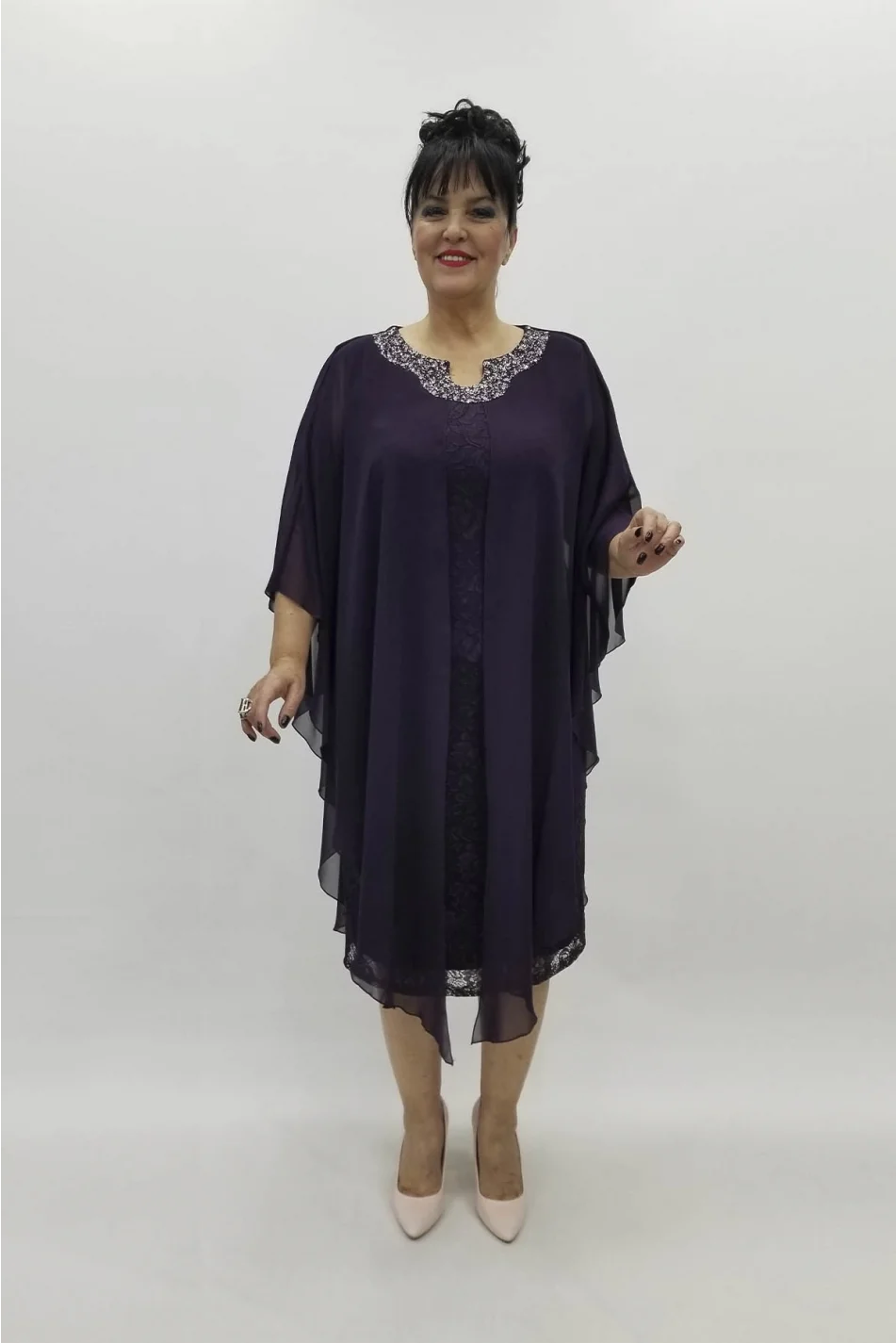 Miraggio Büyük Beden Abiye Elbise 98270 MÜRDÜM