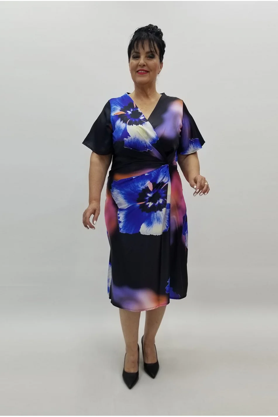 Miraggio Büyük Beden Abiye Elbise 98599 SİYAH/SAKS