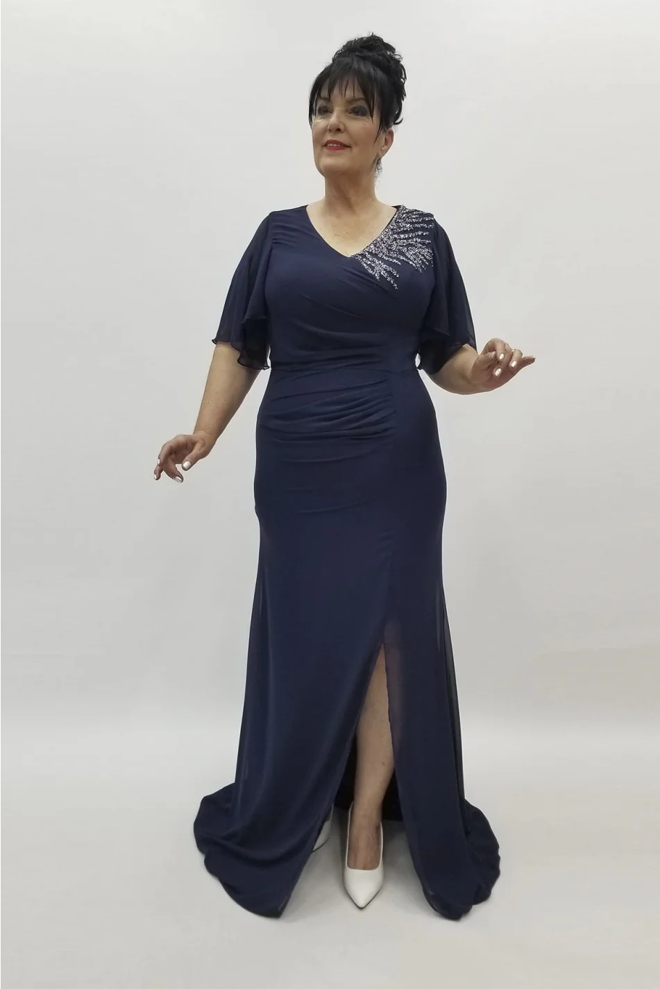 Miraggio Büyük Beden Abiye Elbise 98790 LACİVERT