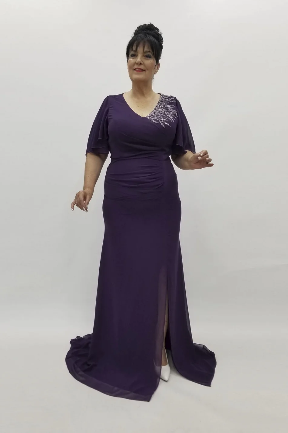 Miraggio Büyük Beden Abiye Elbise 98790 MÜRDÜM