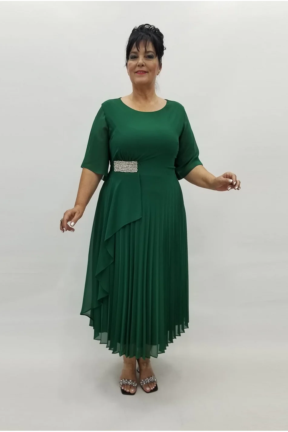 Miraggio Büyük Beden Abiye Elbise 98930 YEŞİL