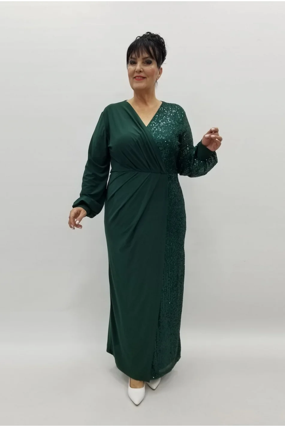 Miraggio Büyük Beden Abiye Elbise 99113 YEŞİL