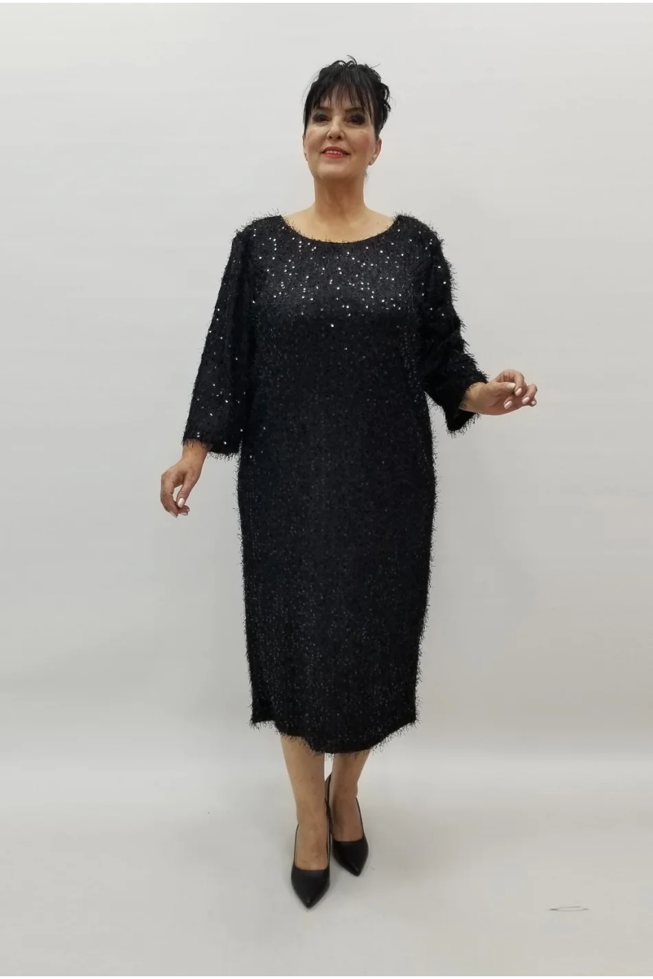 Miraggio Büyük Beden Abiye Elbise 99192 SİYAHPAYETLİ