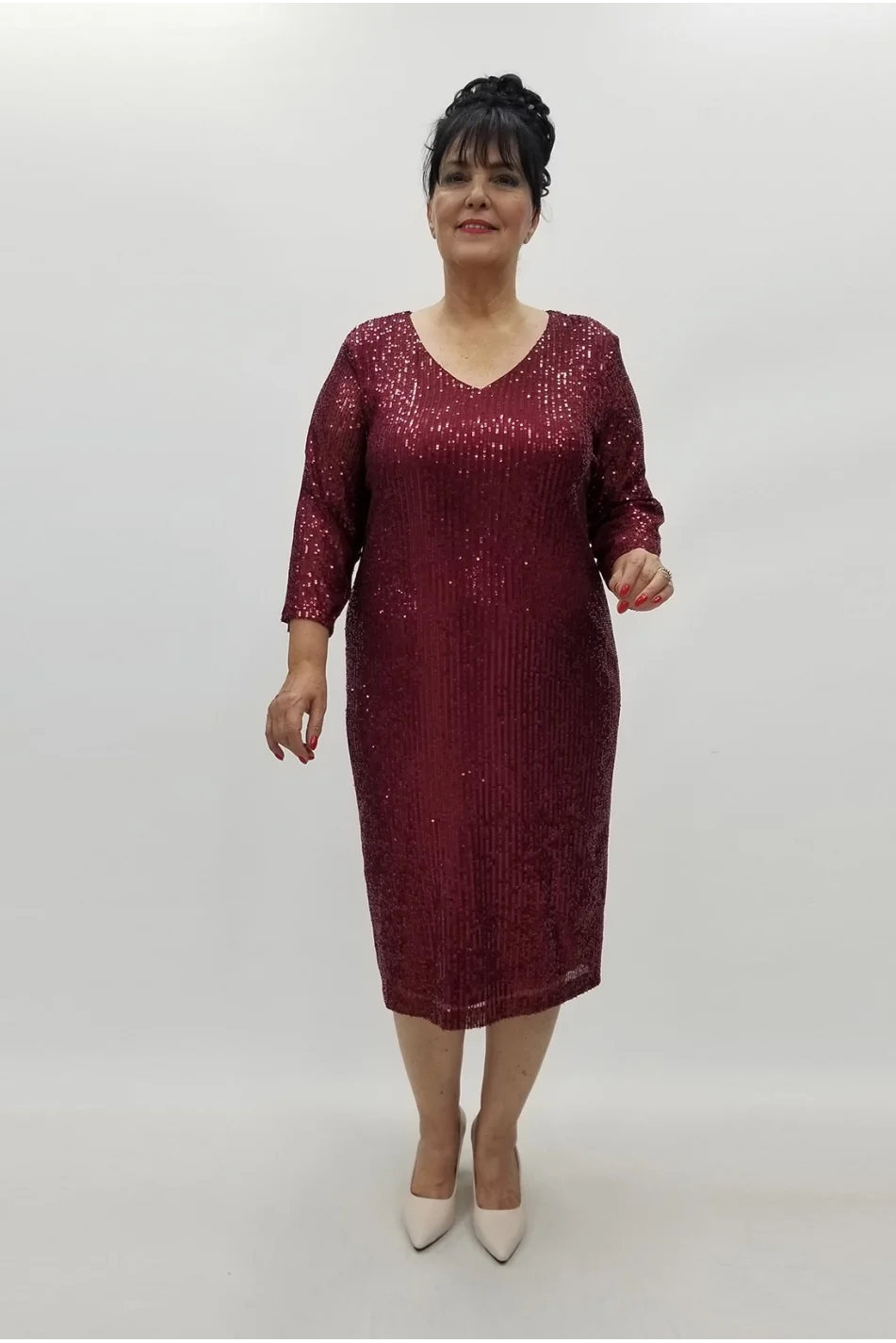 Miraggio Büyük Beden Abiye Elbise 99300 BORDO