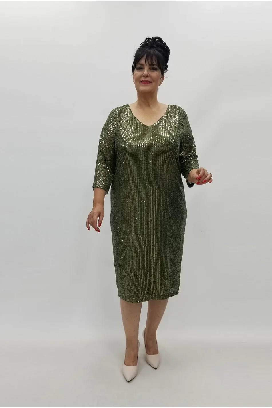 Miraggio Büyük Beden Abiye Elbise 99300 YAĞ YEŞİLİ