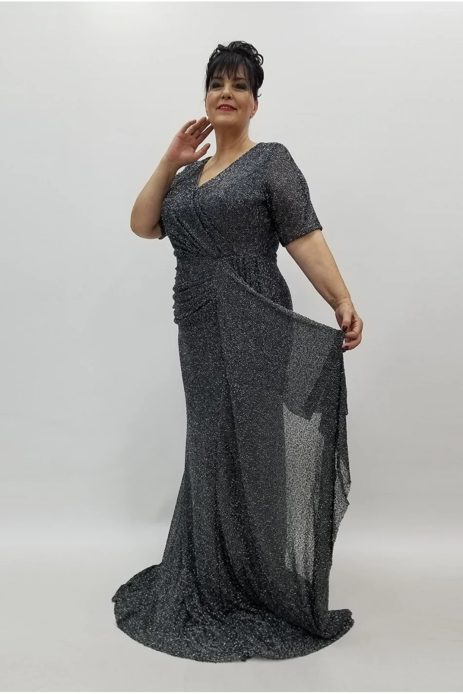 Miraggio Büyük Beden Abiye Elbise 99700 ANTRASİT