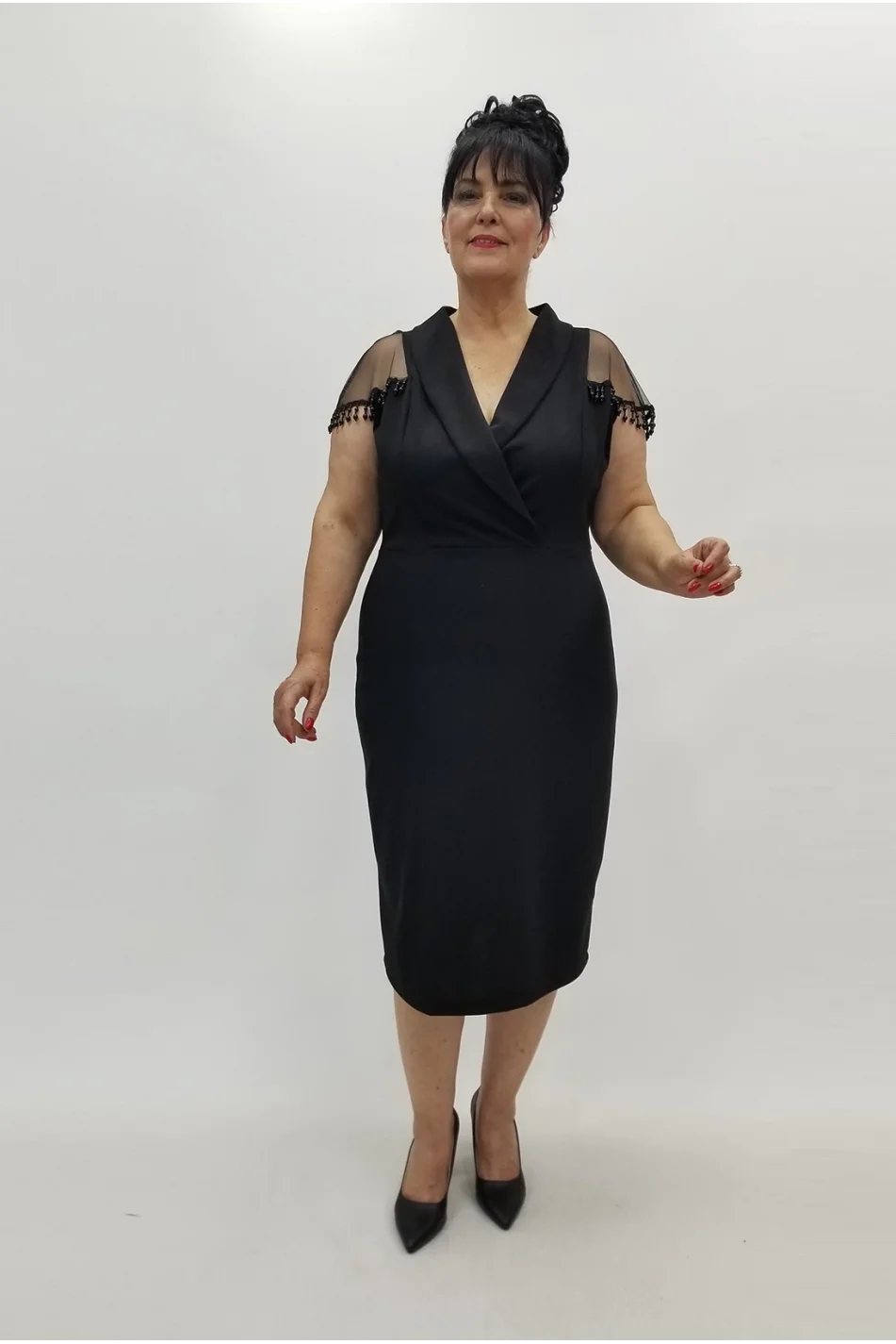 Miraggio Büyük Beden Abiye Elbise 99835 SİYAH