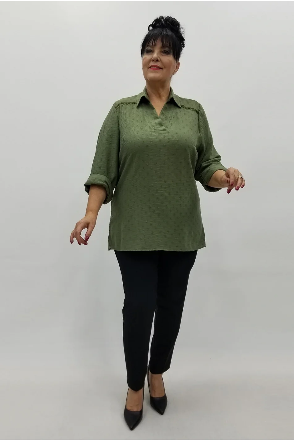 Miraggio Büyük Beden Bluz 4027 HAKİ