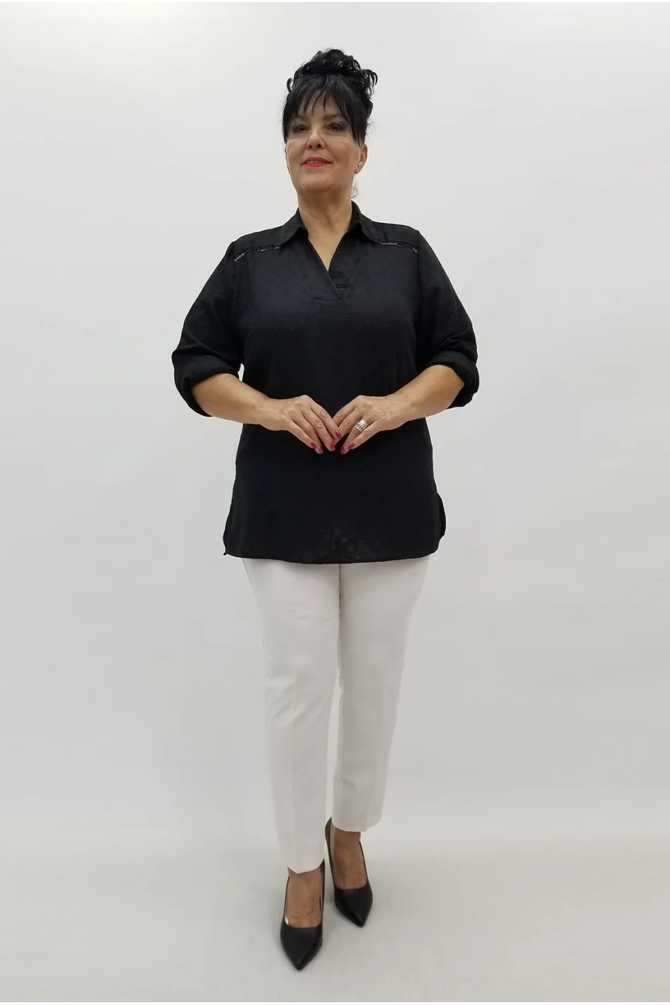 Miraggio Büyük Beden Bluz 4027 SİYAH