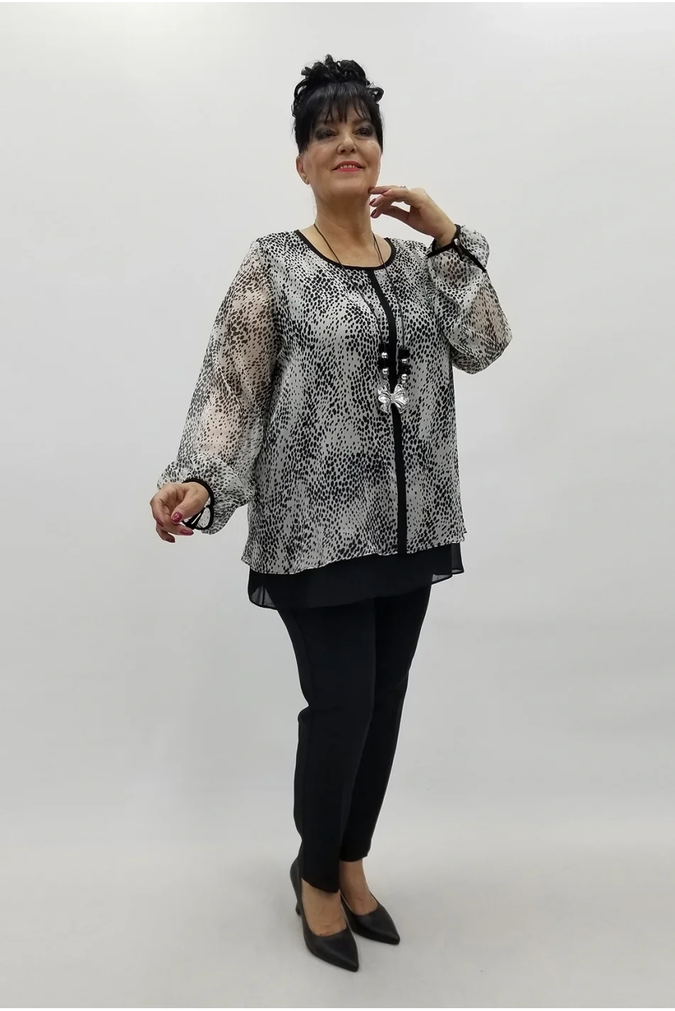 Miraggio Büyük Beden Bluz 4036 SİYAH