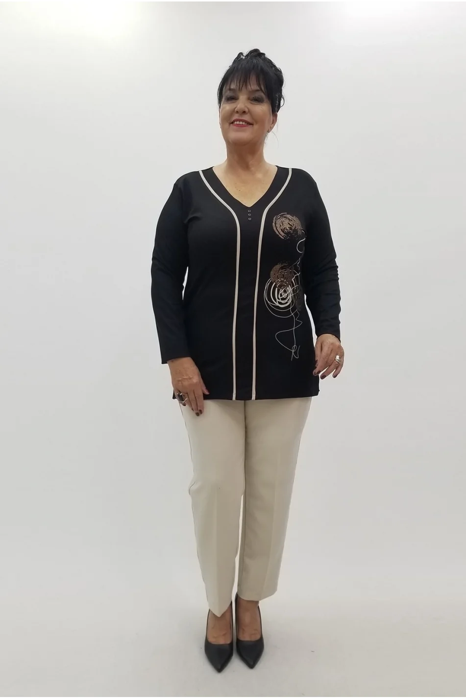 Miraggio Büyük Beden Bluz 4048 SİYAH