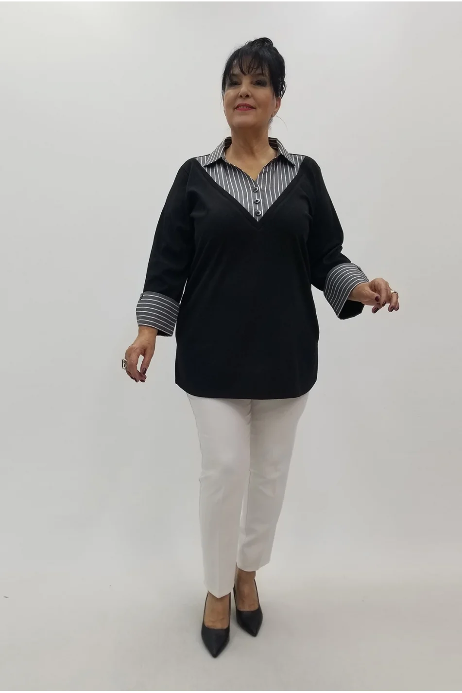Miraggio Büyük Beden Bluz 4073 SİYAH